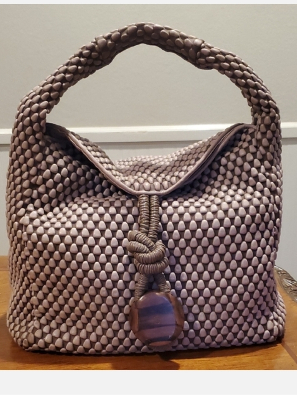Tissa Fontaneda Uptown Sack Bubble Leather Bag